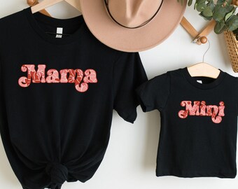 Mommy and Me Shirt, Mama Matching Set, Mommy & Me Outfits, Mama and Mini, Baby Shower Gift, New Mom Gift Idea, Gift for Mom, Floral Mama