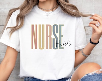 Custom Nurse Shirt, Nurse Name Shirt, Graduation Gift, RN Shirt, Nursing Gift, Gift for Nurse, Gift for Nurses, Personalized Nurse Shirt