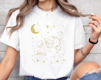 Comfort Colors® Celestial Book Shirt Witchy Shirt Celestial Shirt Book Space Shirt Gift for Book Lover Booktorvert Shirt Bookish Gift