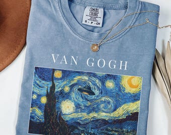 Van Gogh Shirt, The Starry Night, Fine Art Shirt, Alien Shirt, Funny Gift, Comfort Colors® Tee, Art Lover Shirt, Gift for Art Lover, Alien