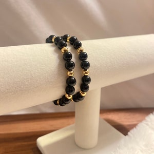 Schwarz und Gold Armband für Herren