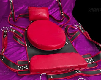 Red Leather Sex Swing | VIP Leather Sex Swing | Genuine Leather Hanging Sex Furniture Sling