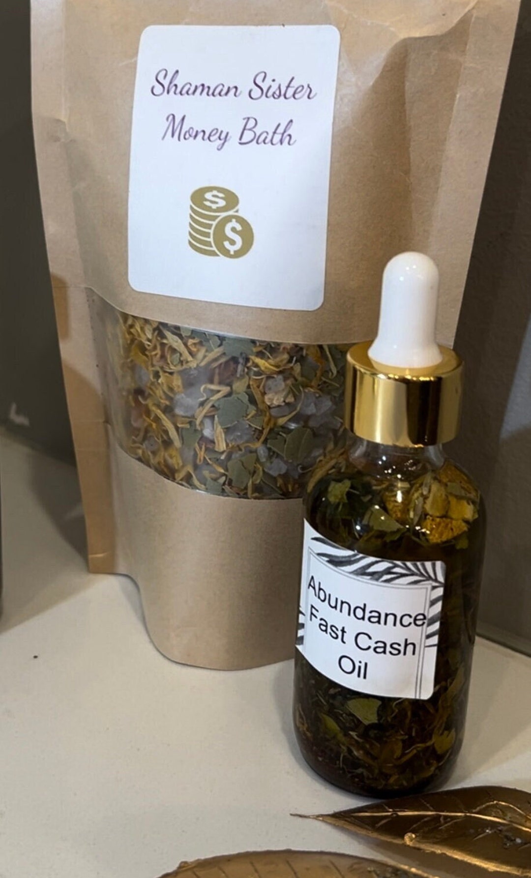 Herbal Money Bath SET With Anointing Oil , Abundance Bath, Abundance