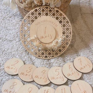 Carte étape douce nuances fleurie pour bébé