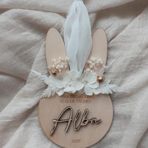 Suspension Lapin Pâques nuances fleurie/ Fête de Pâques / Première Pâques