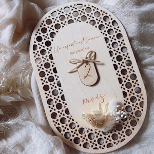 Carte étape douce nuances fleurie pour bébé