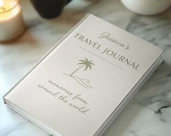 Personalized Travel Journal Hardcover | Palm Tree Memories Notebook