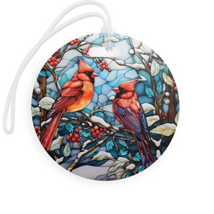 Personalized Cardinal Luggage Tag: Bird Lover Travel Accessory