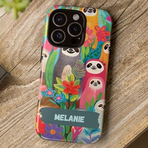 Sloth & Floral Phone Case: Personalized Nature Lover Gift