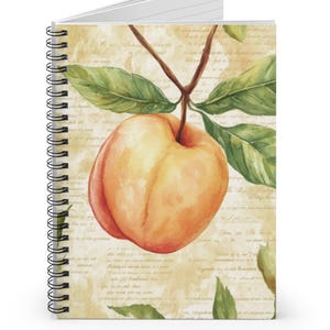 Peach Spiral Notebook: Vintage-Inspired Journal with Pocket