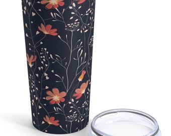 Wildflower Tumbler: Cottagecore Floral Travel Mug, 20oz