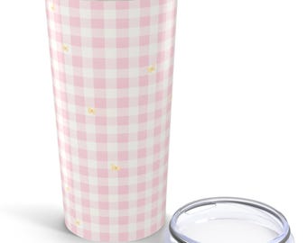 Pink Gingham 20oz Stainless Steel Insulated Tumbler