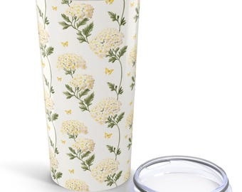 Floral Hydrangea Tumbler 20oz - Stainless Steel Travel Cup