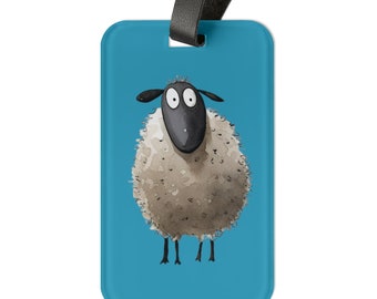 Funny Sheep Luggage Tag: Custom Farm Animal Travel Accessory