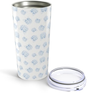 Floral 20oz Tumbler, Durable Travel Mug, Hydrangea Design, Perfect for Gifts, Summer, Tea, Coffee Lover