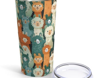 Alpaca Tumbler 20oz: Vibrant Print Travel Mug for Animal Lovers