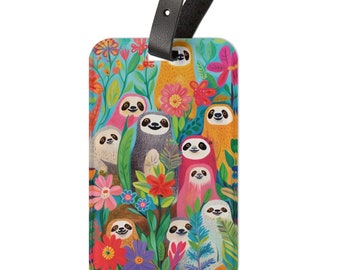 Sloth Luggage Tag: Acrylic Animal Bag Identifier