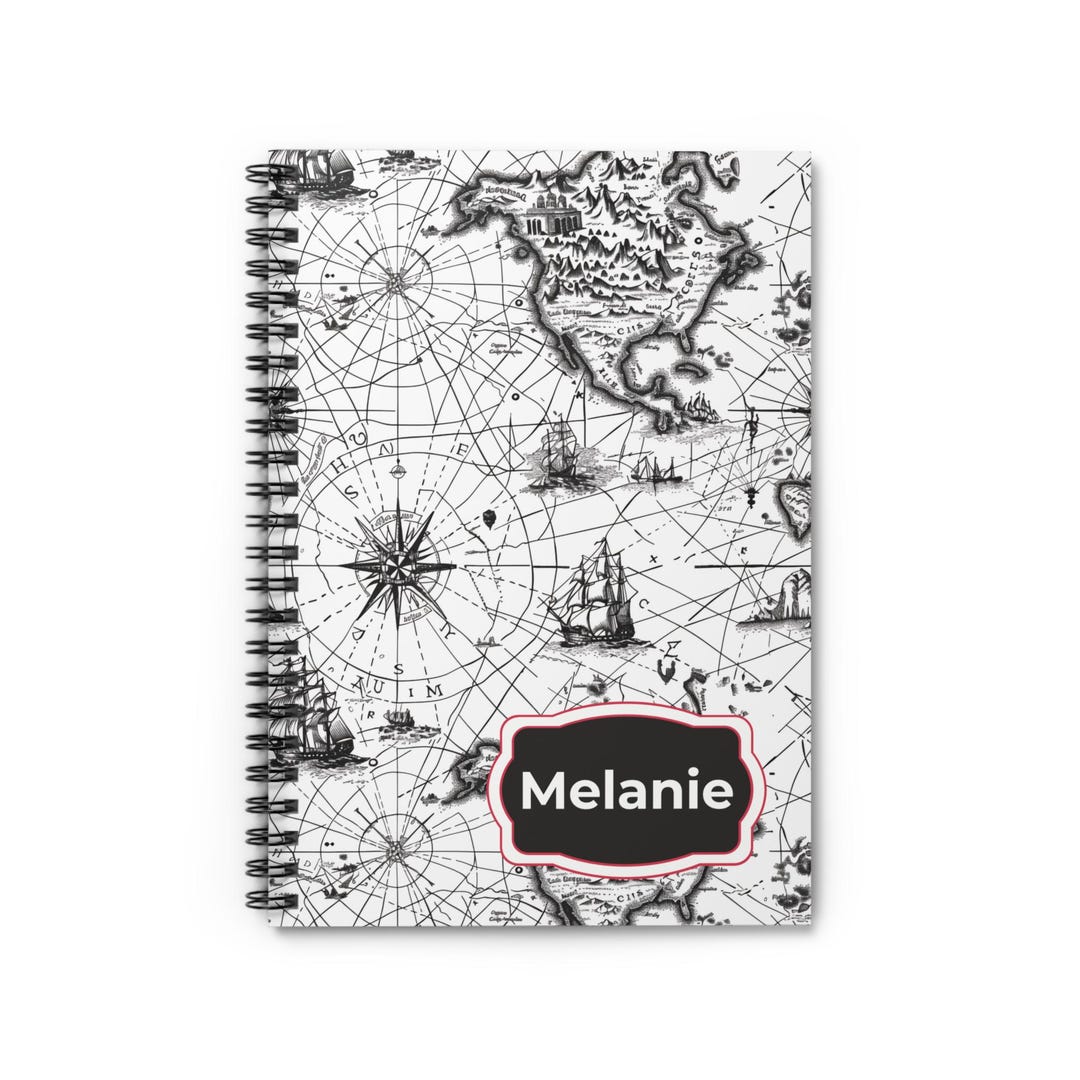 Personalized Map Spiral Notebook – Adventure Travel Journal - Etsy