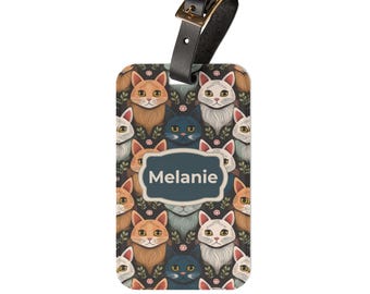 Personalized Cat Luggage Tag, Acrylic Pet Travel Accessory