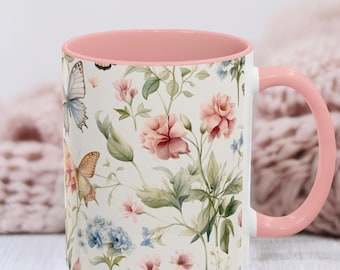 Blumen Schmetterling Kaffeebecher: Geschenk für Naturliebhaber