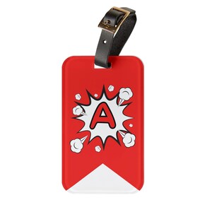 Personalized Pop Art Luggage Tag: Initial Acrylic Bag Tag