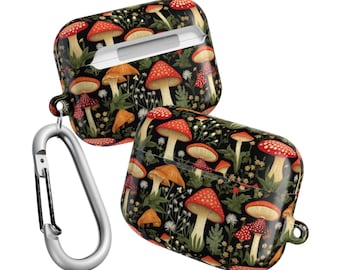 Vintage Mushroom AirPods Case, Floral Polycarbonate Cover