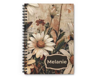 Personalized Floral Notebook – Custom Journal, Floral Art