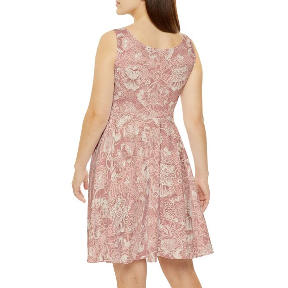 Floral Lace Print Skater Dress: Vintage A-line Sundress - Etsy