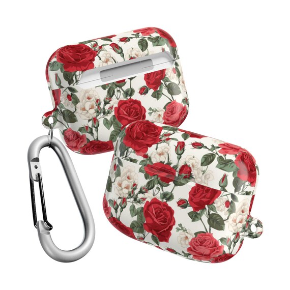 Floral AirPod Case Vintage Rose Polycarbonate Earbud Cover - Main Image