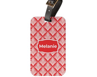 Personalized Luggage Tag, Acrylic Travel Tag with Leather Strap