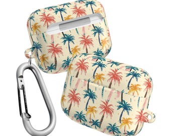 Tropical Palm Tree AirPods Case, Polycarbonate Protective Cover