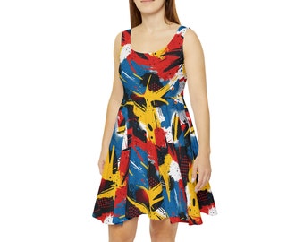 Womens clothing - Pop art print dress - dresses for women XS to 2XL