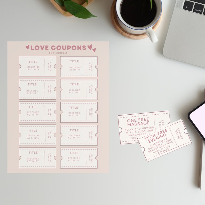 Printable Love Coupons for Couples - Etsy