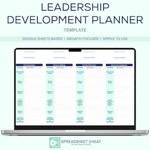 Leadership Development Planner Template for Google Sheets (Digital Download)