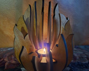Candle Holder,Tealight Holder,Rustic Votive Holder,Wedding Decor,Candle Centerpiece,Elegant Home Decor,Flame Design,Custom Hand Stained