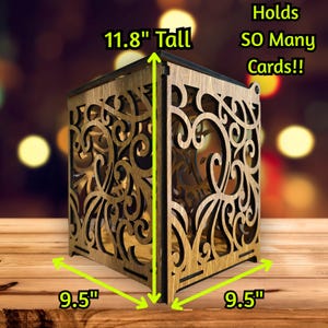 Wedding Card Box,Gift Card Box,Heart Filigree Design,Graduation Party,Quinceanera,Fund Raiser Charity,Large Card Box,Sweet 16,Bar Mitzvah