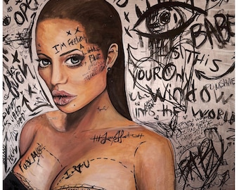 Angelina Jolie Dark Art Print