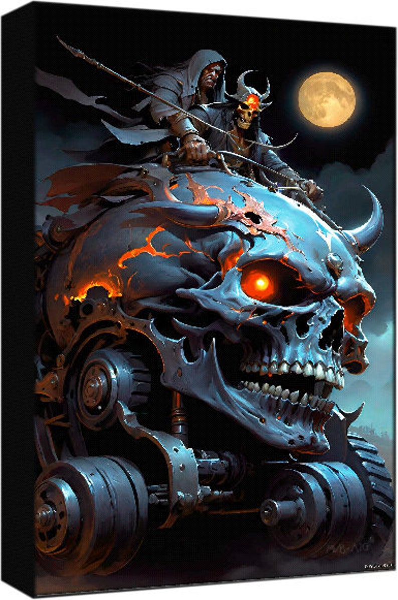 Mobile Reaper Grim Reaper and the Horned Skull-mobile, Red Eyes, Moon - Etsy