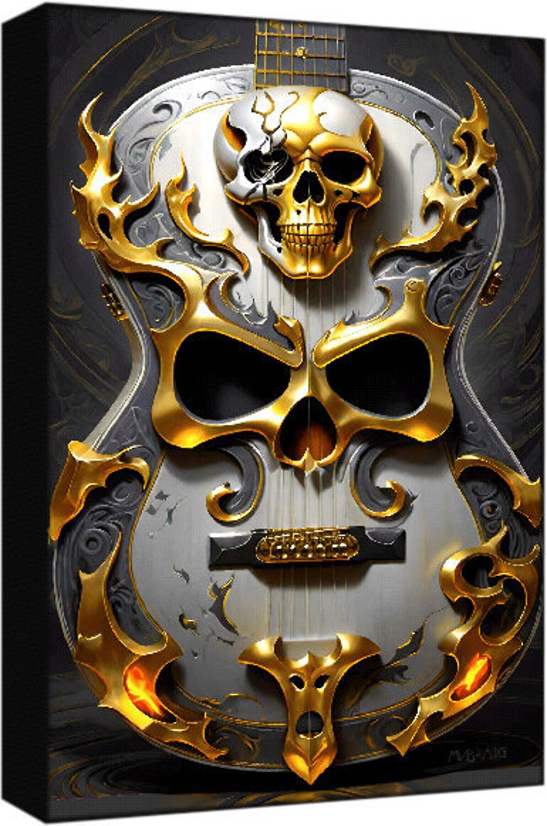 Skull Acoustic Guitar - Etsy