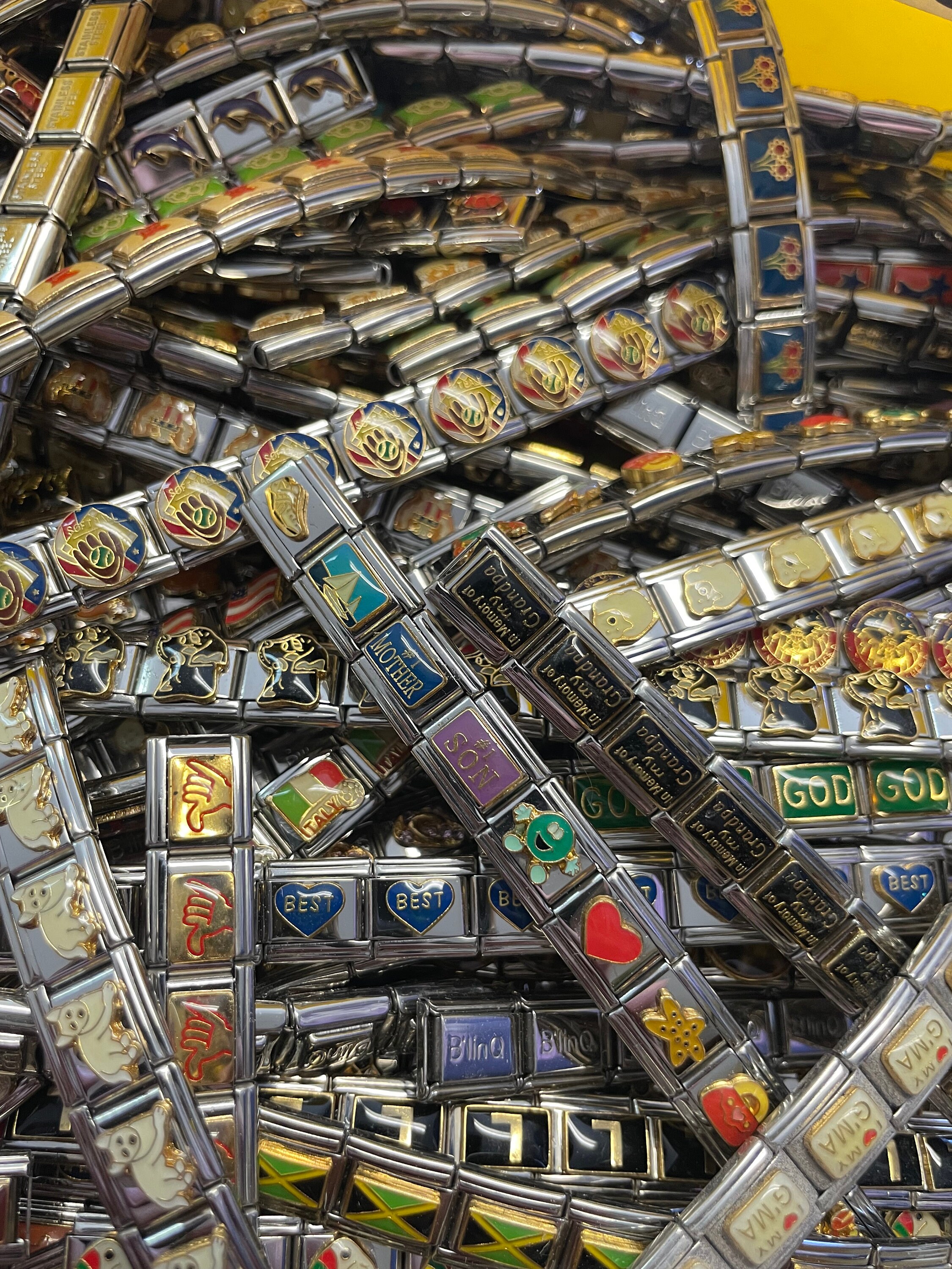 500 Pieces Italian Charm Bracelet Links 9mm With 5 Starter Bracelets