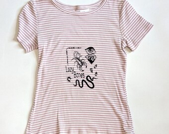Medium top | lazy bones screen print