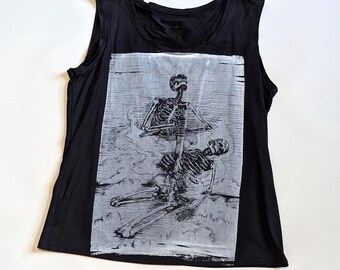 Large tank | skeleton sword screen print