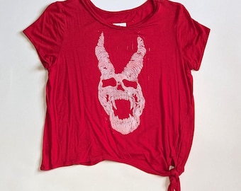 Medium top | demon skull lino print