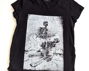 Large top | sword skeleton screen print