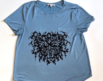 Medium top | butterfly lino print