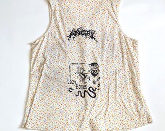 Large tank | angel and flash sheet screen print