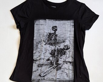 Large top | skeleton and screen print top