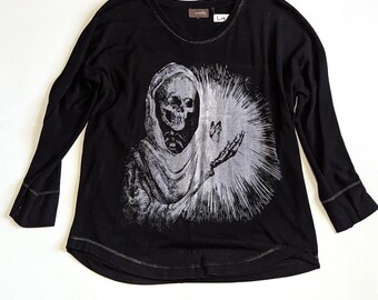 Large top | butterfly skeleton screen print
