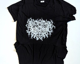 XL top | butterfly | lino print