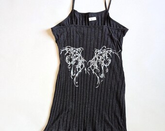 Large dress | original lino print | fairy wings
